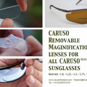 Built-in reading dioptre for CARUSO pilot glasses